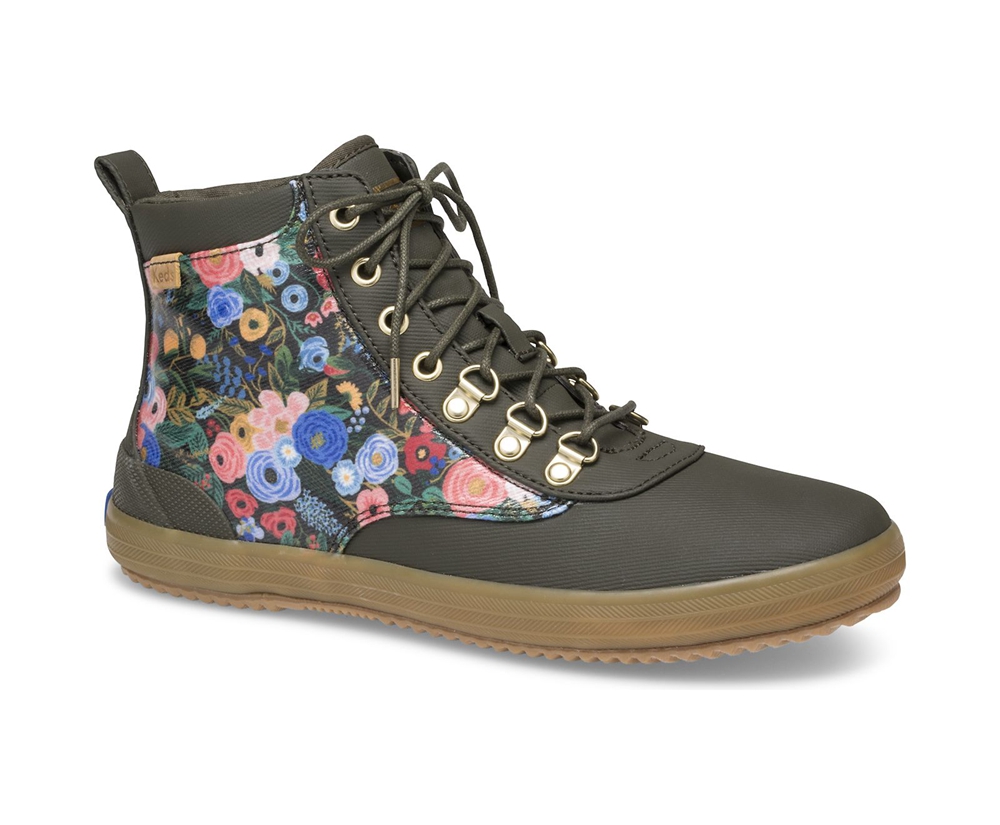 Keds Rifle Paper 2024 Scout Water-Resistant Boot Garden Party Green Size 8.5